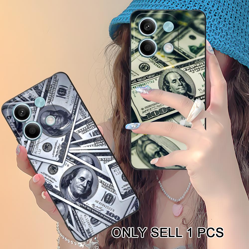 USD Dollar Matte TPU Mobile Phone Case for Xiaomi Redmi 15 14 13 12 A5 3 2 1 C Plus 4G 5G Colorful Printing Cover