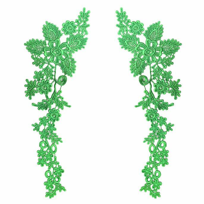 Polyester light embroidery lace symmetrical clothing lace accessories water-soluble hollow embroidery flower strip cloth sticker