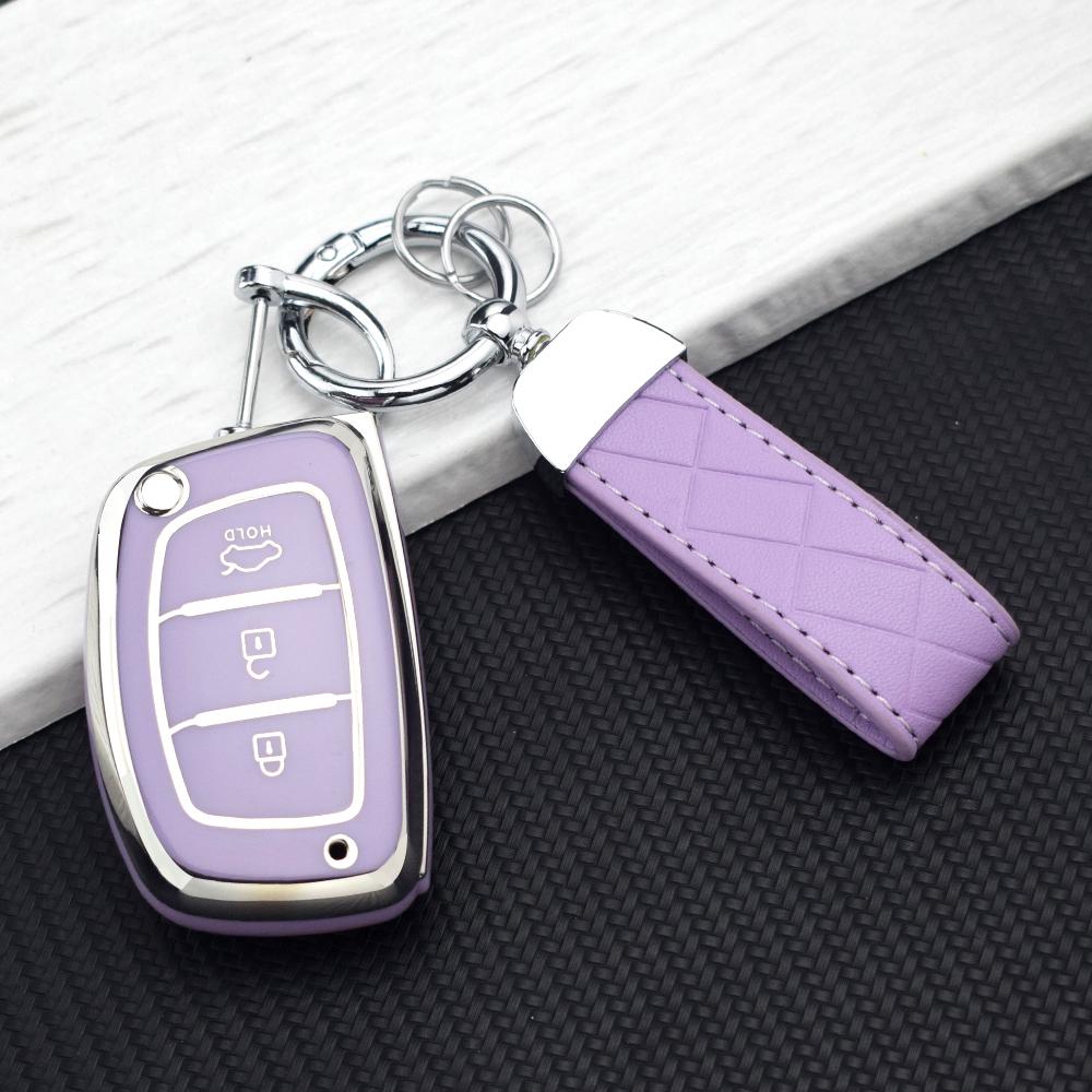 3 Button TPU Car Smart Key Case Cover Fob for Hyundai Elantra Sonata Tucson Creta Santa Fe Ix35 I30 Ix45 I20 I10 Accent Keychain