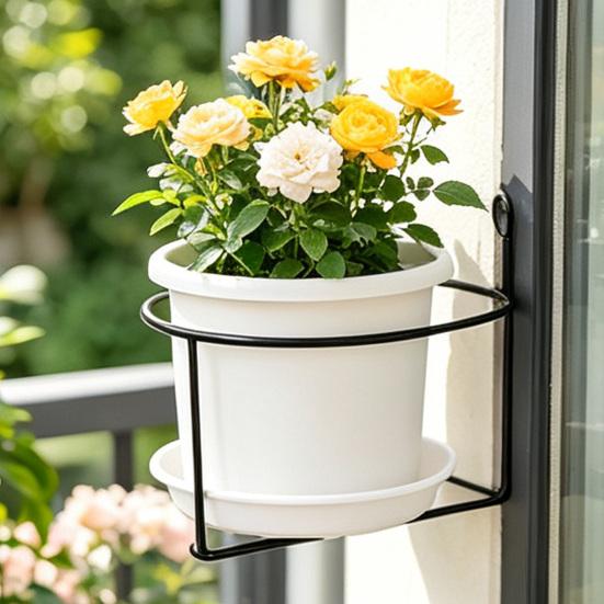 AppendiPiante da Ringhiera Portavasi da Ringhiera per Balcone Strumento Senza Attrezzi Appendi Vasi Verticali per Piante da Esterno Adatto per Recinzioni Patii Giardini Terrazze Esterni
