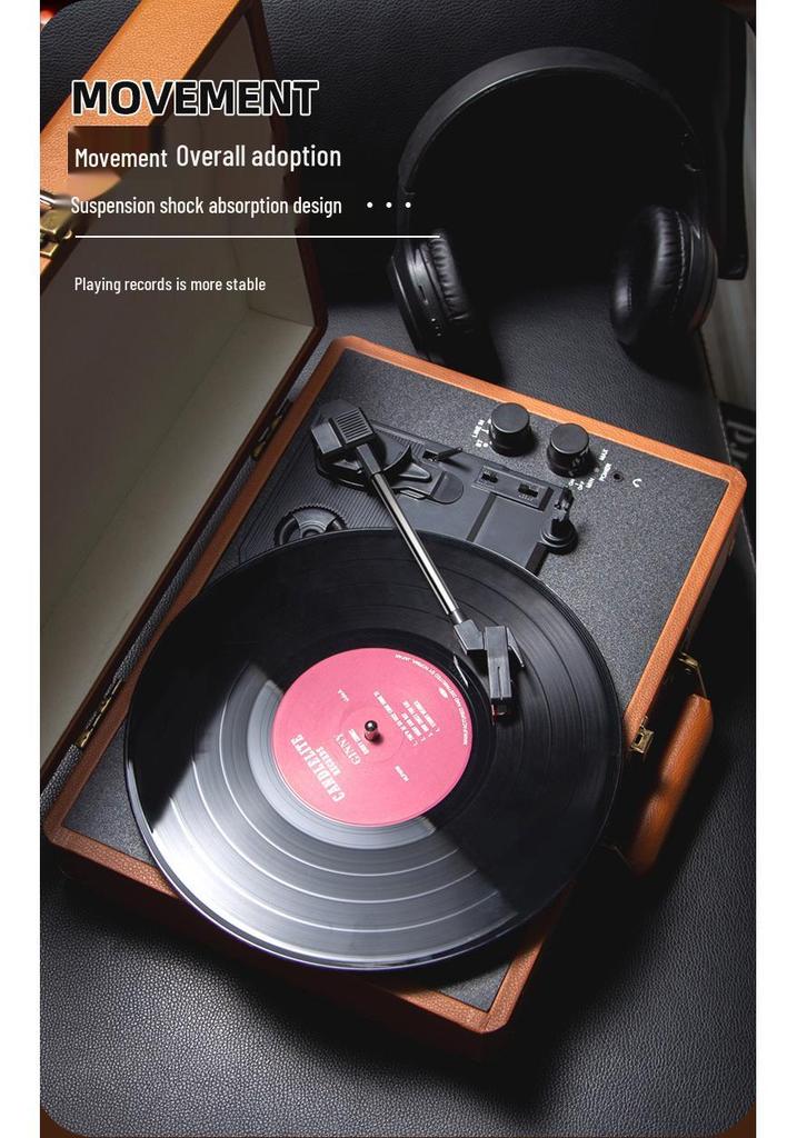 Portable Retro Bluetooth Vinyl Turntable and Multifunctional Speaker