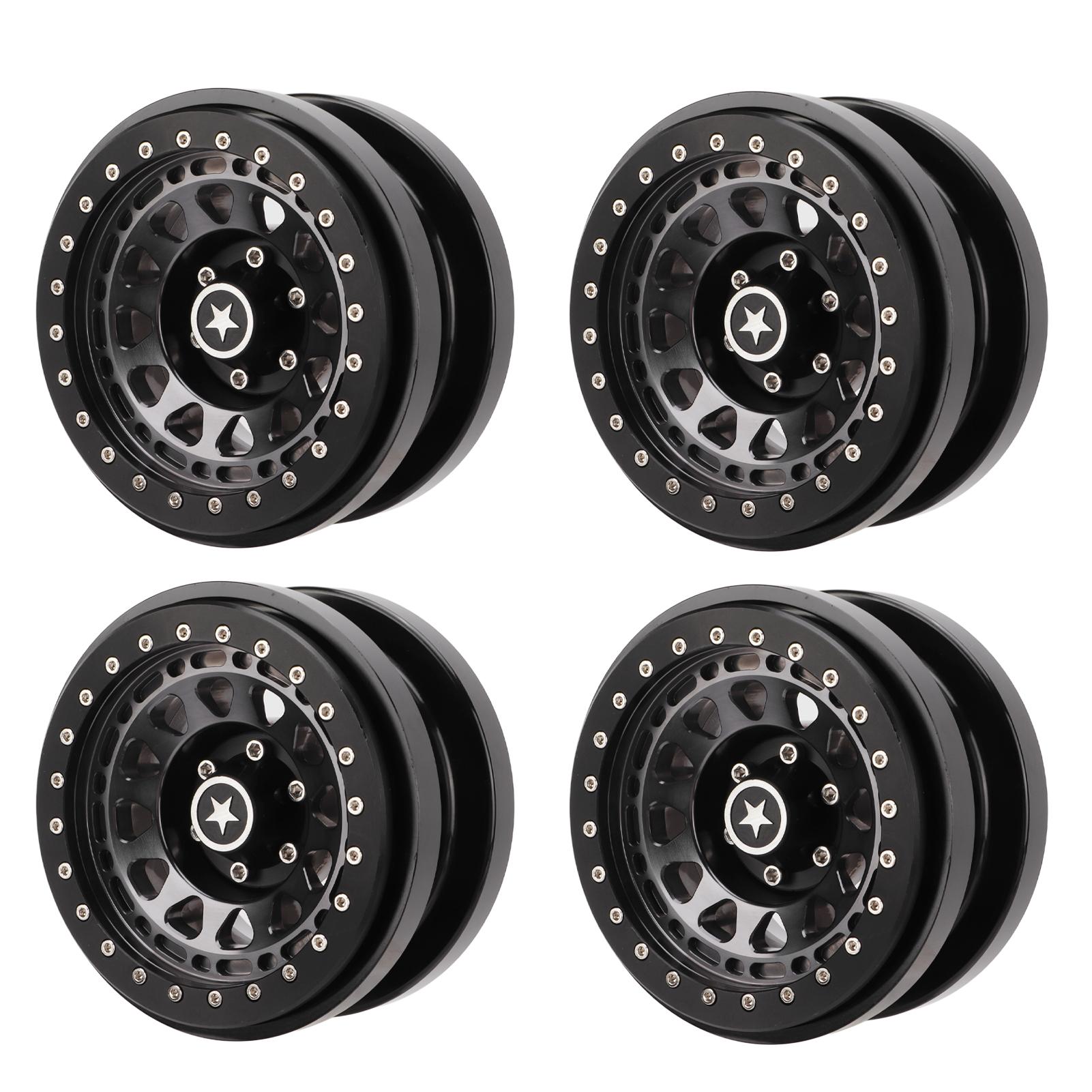 

4 PCS RC Vehicle Wheels Rims 2.9in 12 Hole Aluminum Alloy RC Model Car Non Stick Metal Wheel Hub for 1 6 AXAIL SCX6 Ti Color