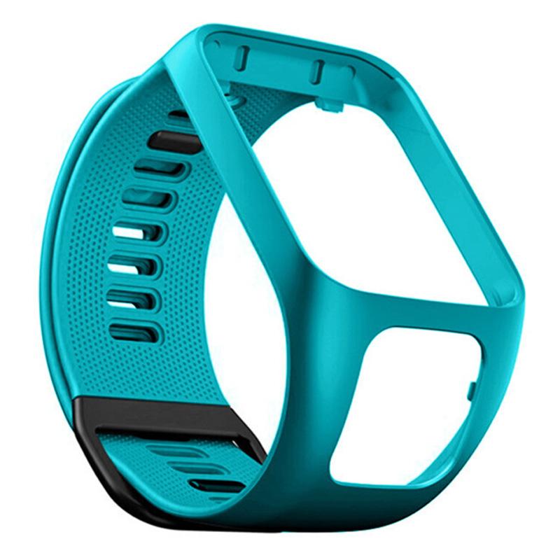

Soft Silicone Replacement Band Compatible with TomTom Runner 2/Spark 3,Watch Wrist Strap Bracelet Blue/Green