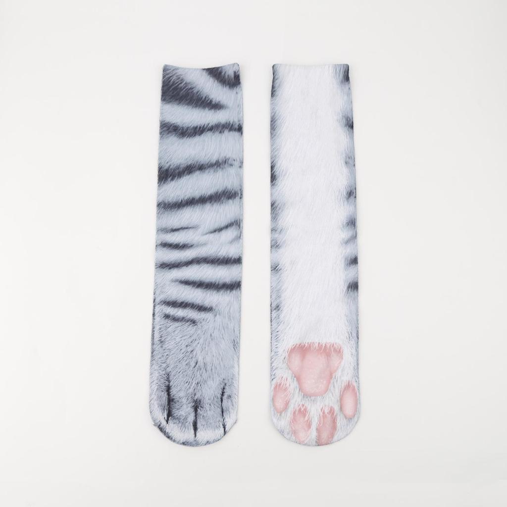 Meias de Meia Panturrilha Garra de Animal - Meias Divertidas Estampadas para Adultos e Crianças