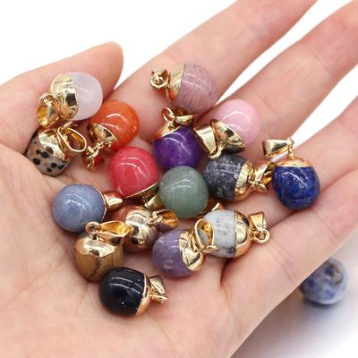 Neuartiger Naturstein-Anhänger, Regenbogen-Halbedelstein, exquisite Charms für die Schmuckherstellung, DIY-Halskette, Armband, Fußkettchen-Zubehör