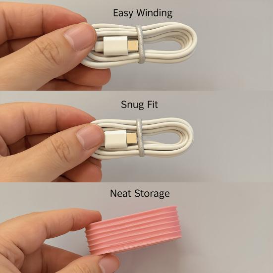 Data Cable Storage Box, with Layered Design, Compact Portable 3D Printed Cable Wrapper, for Charging Data Lines