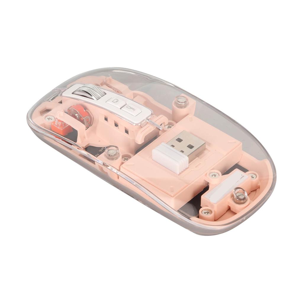 Wireless 2.4G Bluetooth Transparent Mouse 2400 DPI Rechargeable 400mAh RGB Colorful Wireless Mouse