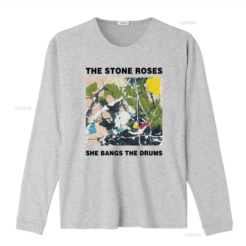 New THE STONE ROSES SHE BANGS DRUMS Art Print T Shirt for Fans S 5XL DN135 vintage Washed Unisex Top For Everyday Wear