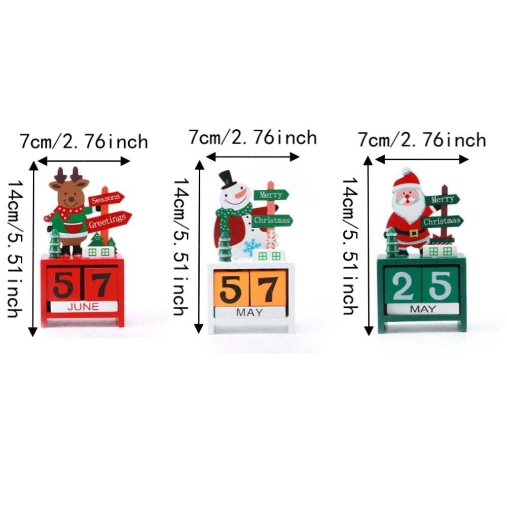 Countdown Christmas Winter Wooden Ornament Reindeer Santa Claus Sculpture Home Decor