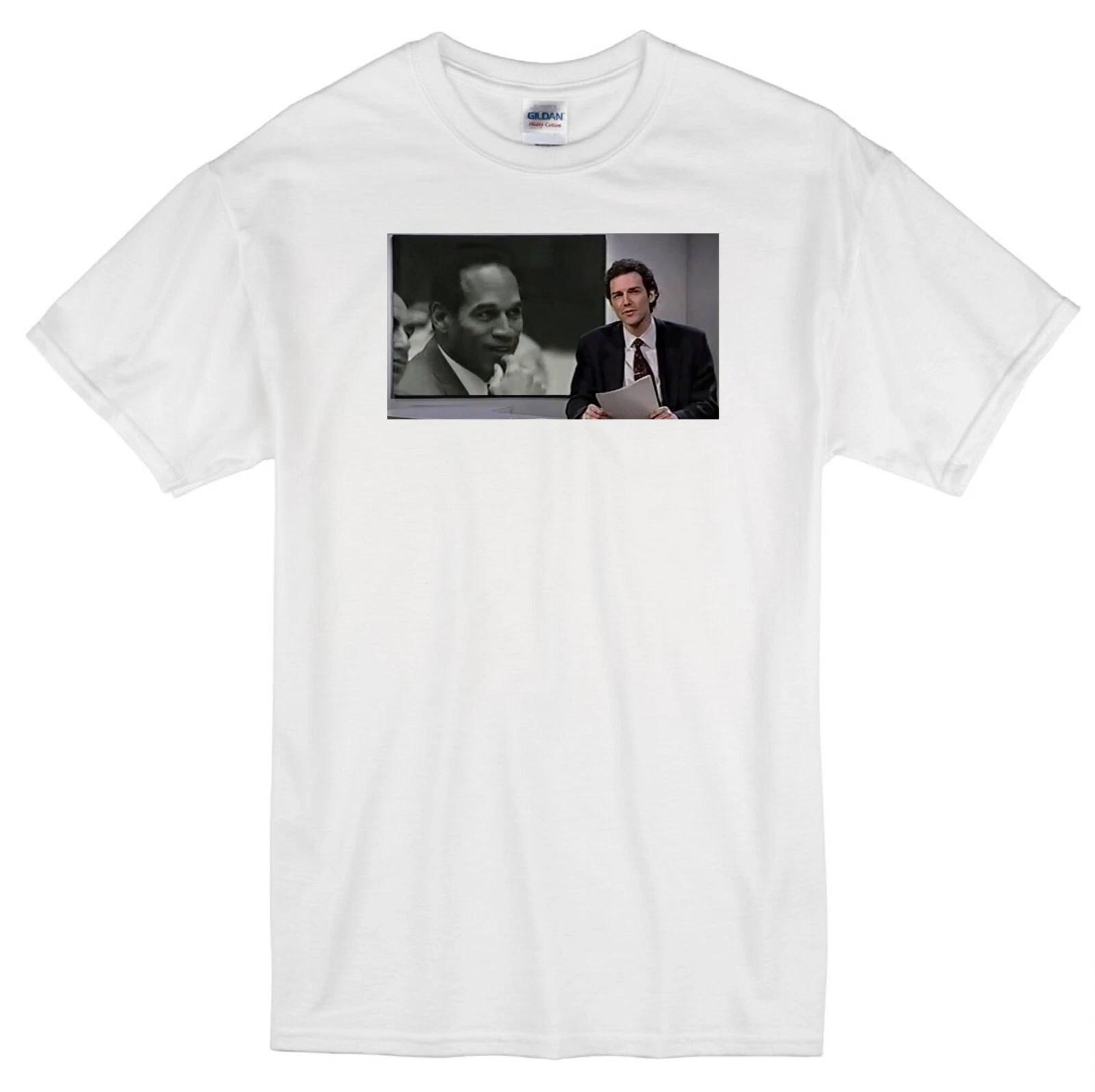 NORM MACDONALD SATURDAY NIGHT LIVE NEWS SNL OJ SIMPSON COMEDIAN WHITE T-shirt S