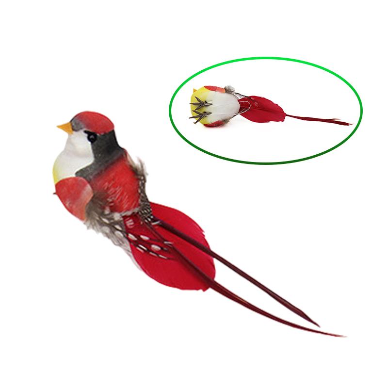 1Pc Swallow Tail Bird Clip Handmade Simulation Artificial Bird with Plant Decoration Handicraft Ornament for Home Decor