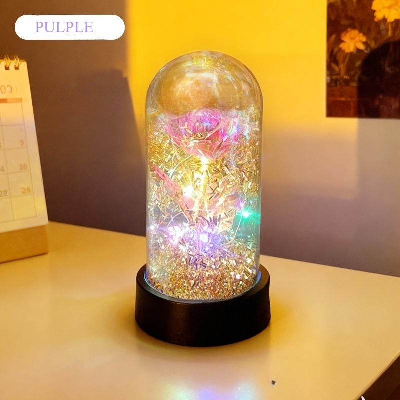 Led Light Foil Flower Artificial Rose Flowers Night Lamp Valentines Day Gift For Girlfriend Eternal Rose Wedding Decorative Gift