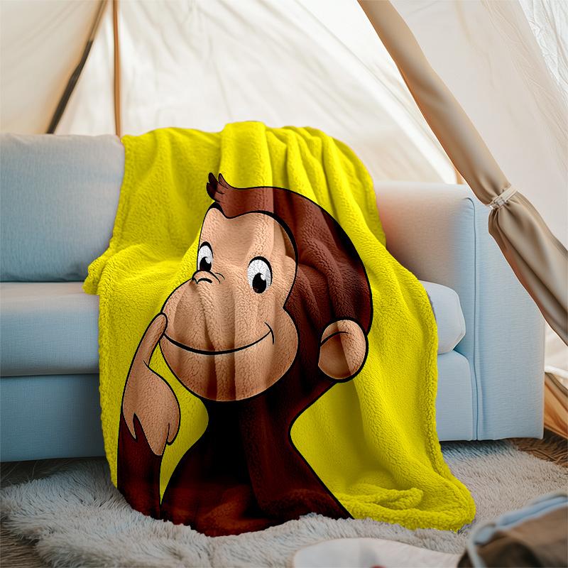 Curious George1 printed throw blanket—lightweight,soft,warm;versatile blanket for all seasons—perfect as &air-conditioning throw,nap blanket