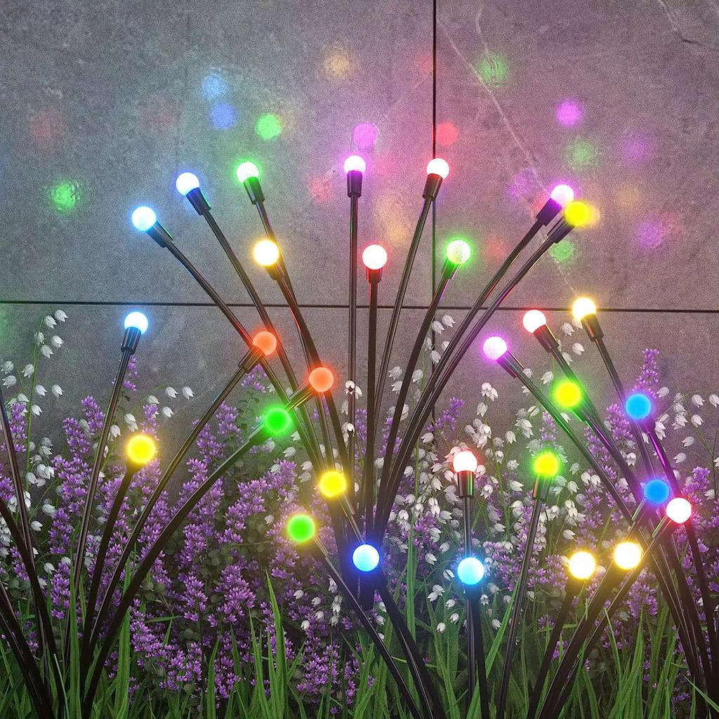 10/8/6 LED Solar Firefly Light Outdoor Waterproof Wedding Party Ornament Garden Lawn Paths Decoration Solar Garland Lights