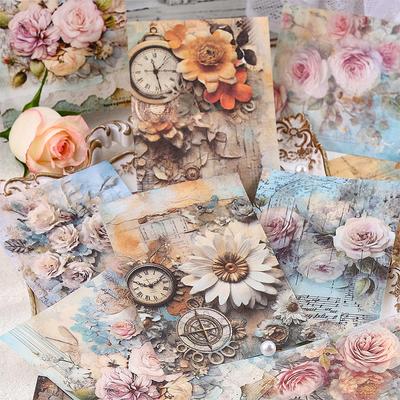 30 stuks/lot Vintage INS Bloemen Plant Decoratief papier handgemaakt DIY Scrapbooking Creativiteit Achtergrondpapier