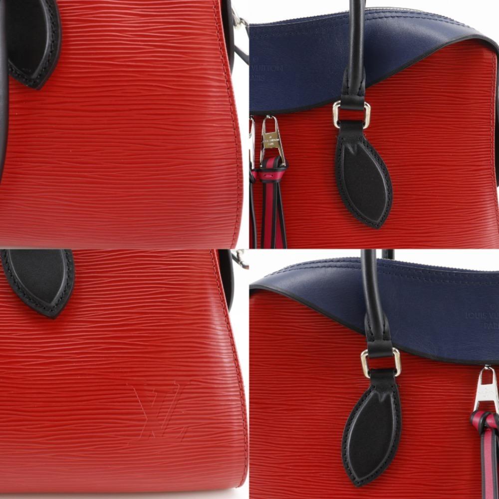 LOUIS VUITTON Tuileries Tote Handbag M53544 2WAYShoulder Red / dark blue Epi Leather Women Used