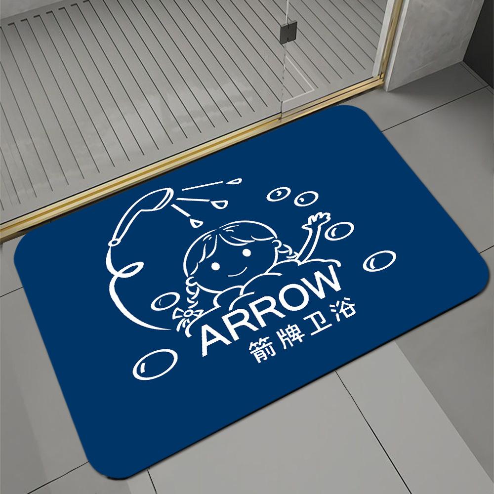 Ceramic Bathroom Gift Floor Mat Doormat Bathroom Absorbent Non-Slip Mat Logo Toilet Carpet Order System