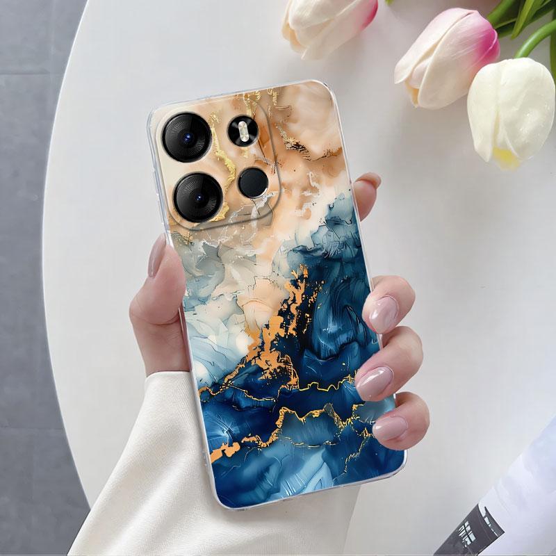 

Чехол для Infinix Smart 7 Smart 6 HD Plus Роскошная Защитная Крышка Для Infinix Smart 5 Индия Мраморный Прозрачный Мягкий Силиконовый Чехол для Телефона Smart 5 India