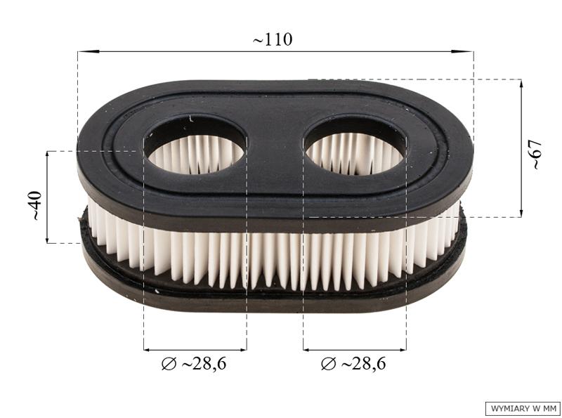 Papírový vzduchový filtr B&S OHV řady 500E Kn47