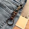 Keychain Accessories Genuine Leather Key Holder Cowhide Keychain for Bags Vintage Key Ring Holder Simple Keyring Small Gifts