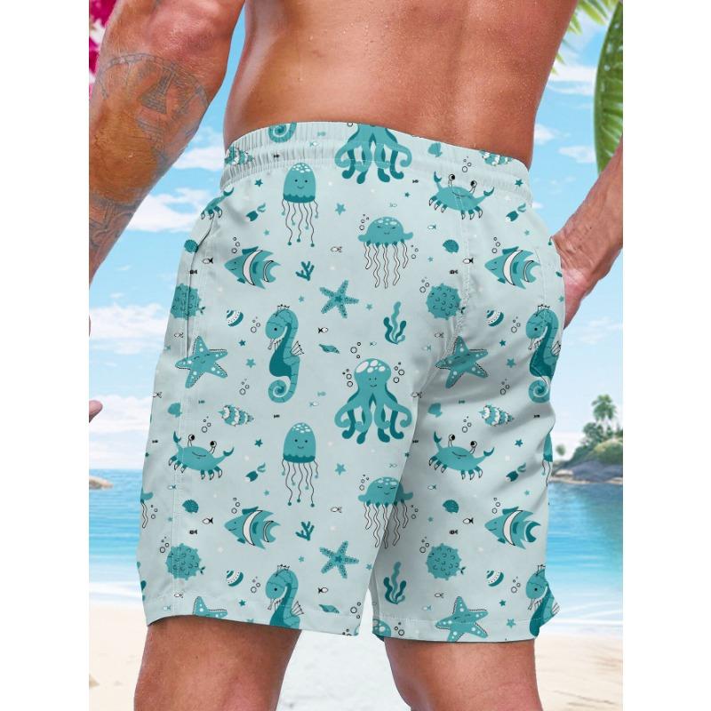 3D-Printing Mens Swim Trunks, Quick Dry Mens Swimwear, Swimsuit For Mens with Pockets, Suit For  Swim, Board, Surf, Paddle, Fish