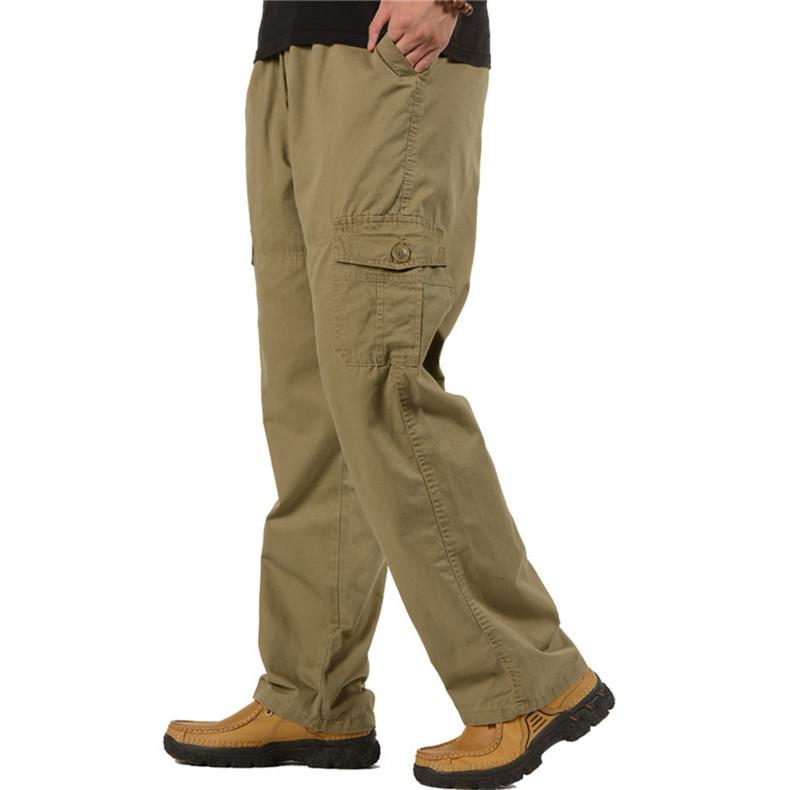 Pantaloni cargo multitasche da uomo, pantaloni casual dritti alla moda primavera estate, pantaloni cargo larghi da uomo