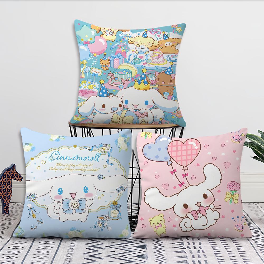Soft Pillow Case Dog For Cute Sofa Living Room Home Office Decor C-Cinnamoroll Protective Kawaii Covers Without Pillow-Insert