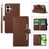 For iPhone 16 Case Split Leather Magnetic Wallet Phone Protector with Wrist Strap
