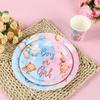 Pink Blue Teddy Bear Disposable Tableware Set Boy or Girl Paper Napkin Plate Gender  Reveals Baby Shower Party Decor Supplies