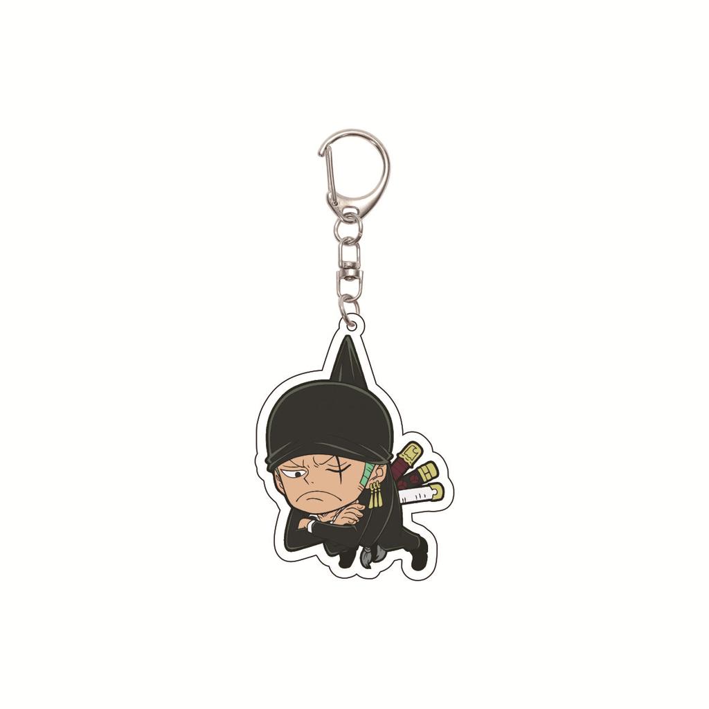 Anime One Piece keychain/clip with Chopper and Zoro Acrylic Keychain, Cartoon Acrylic Keychain Gift, Luffy Bag Keychain
