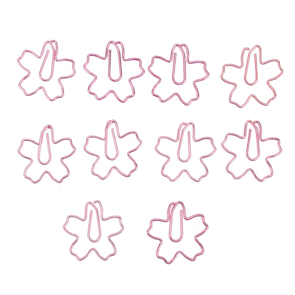 100Pcs Funny Paper Clips Cute Flower Shape Electroplating Process Paper Clips for Offices Home Schoo