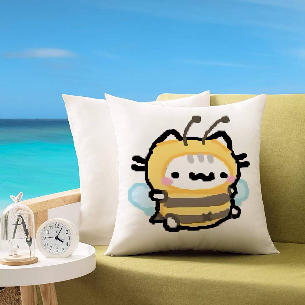 Cute B-Basiilleaf Cat Customizable Square Pillowcases, Stylish And Soft, Perfect For Beds, Cars, And Sofas.