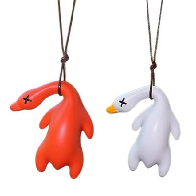 Cute Anime Pipe Duck Car RearviewMirror Pendant Interior Ornament Decoration