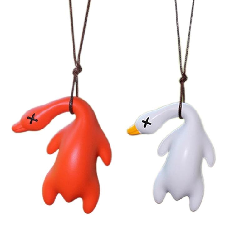Cute Anime Pipe Duck Car RearviewMirror Pendant Interior Ornament Decoration
