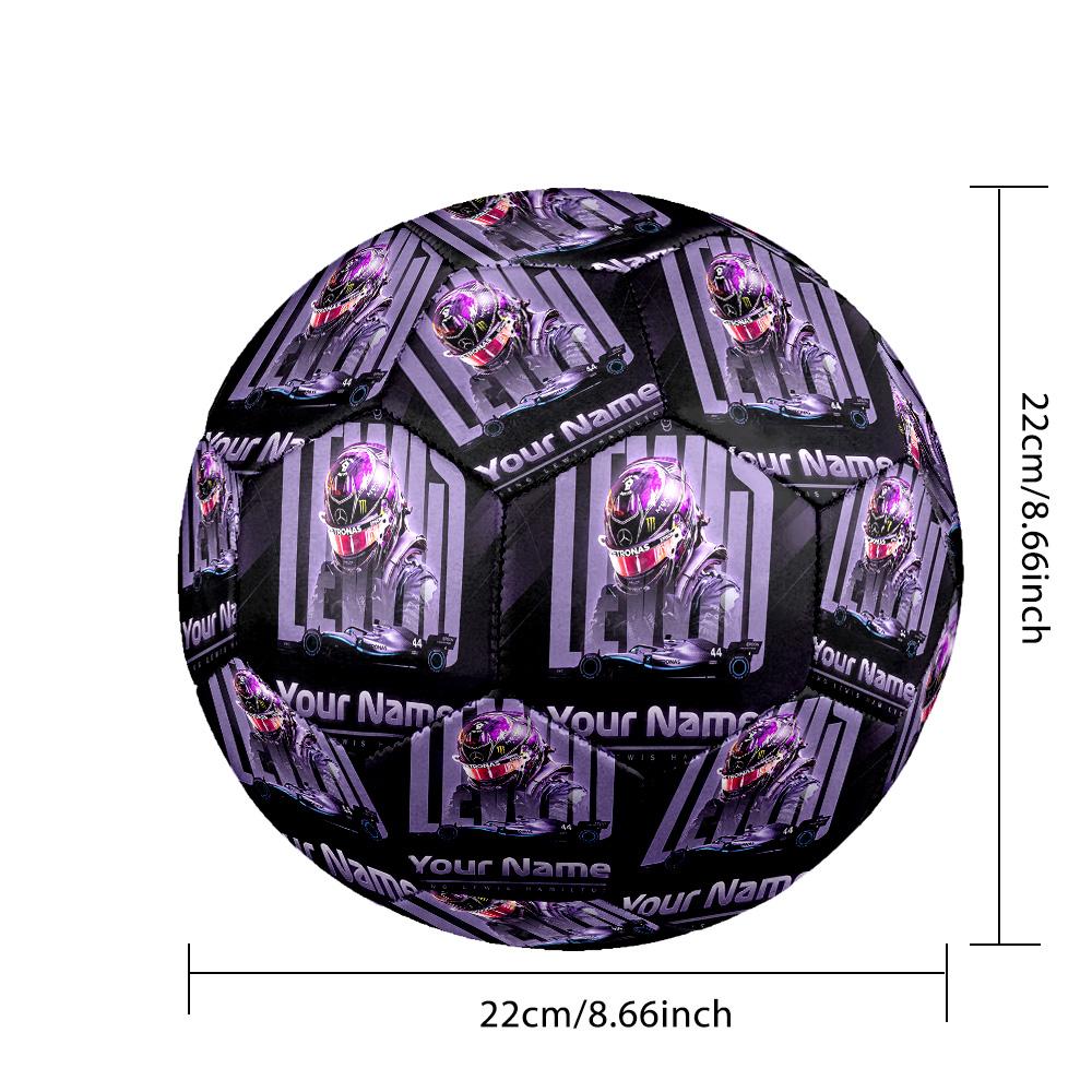 Lewis Hamilton L Size 5 Football, Custom Name Text Personalized Soccer Ball Sport Training Gift