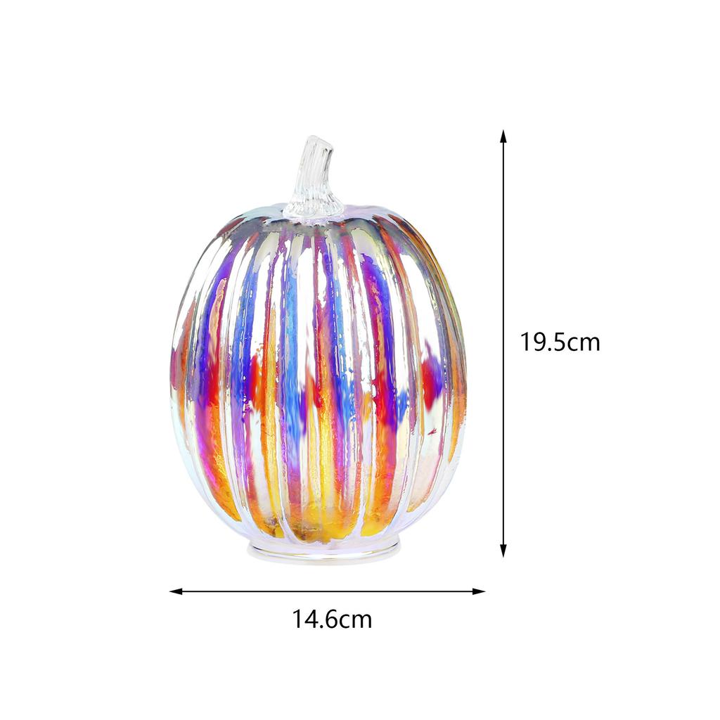 Glass Halloween Pumpkin Lamp Light Decoration Lantern LED Pumpkin Battery Operated for Halloween Party Gift Light Up Home Decor