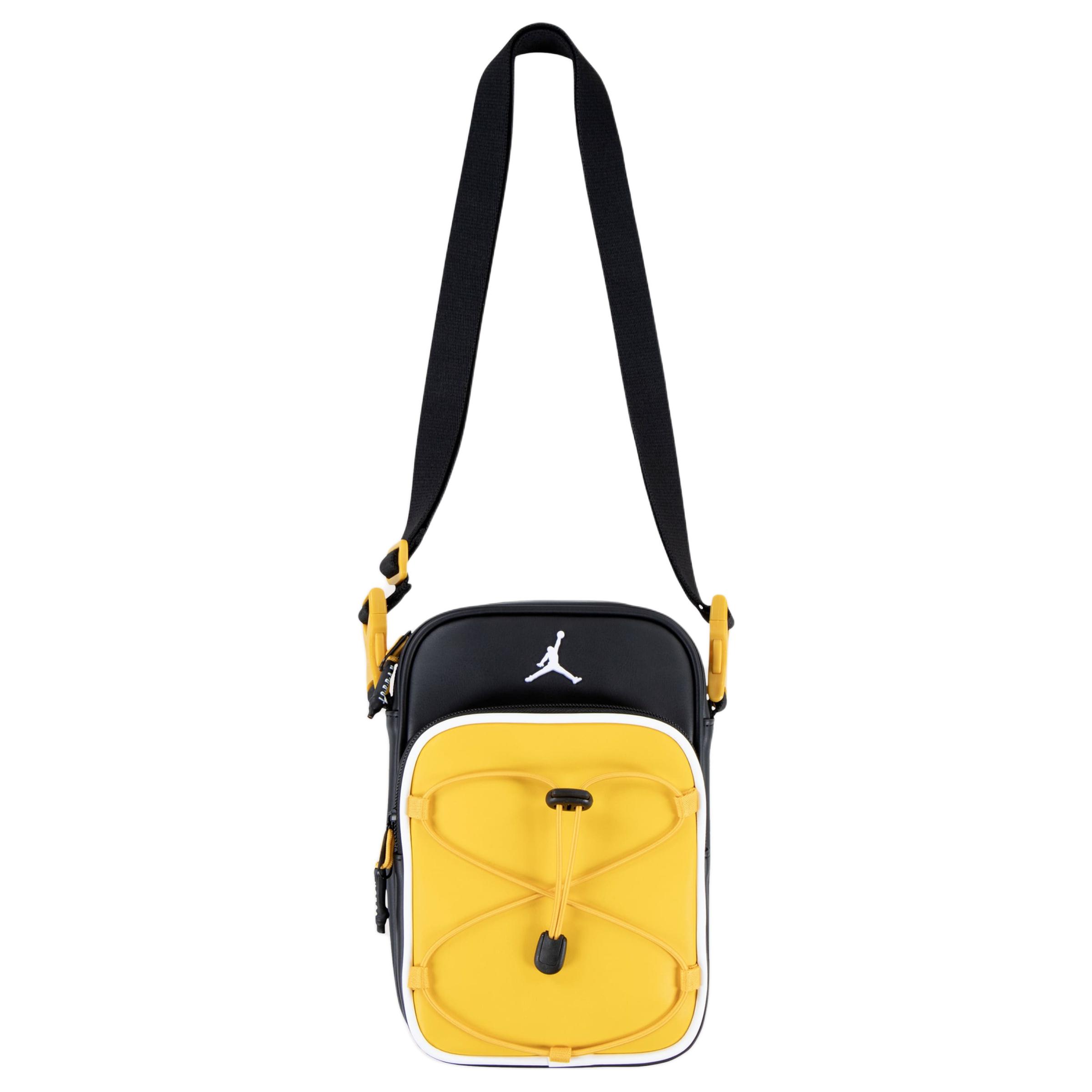 Jordan Festival Adjustable Shoulder Strap Zipper Compartment PU Shoulder Bag Unisex Shoulder Bag Yellow MA0922-Y3E Yellow