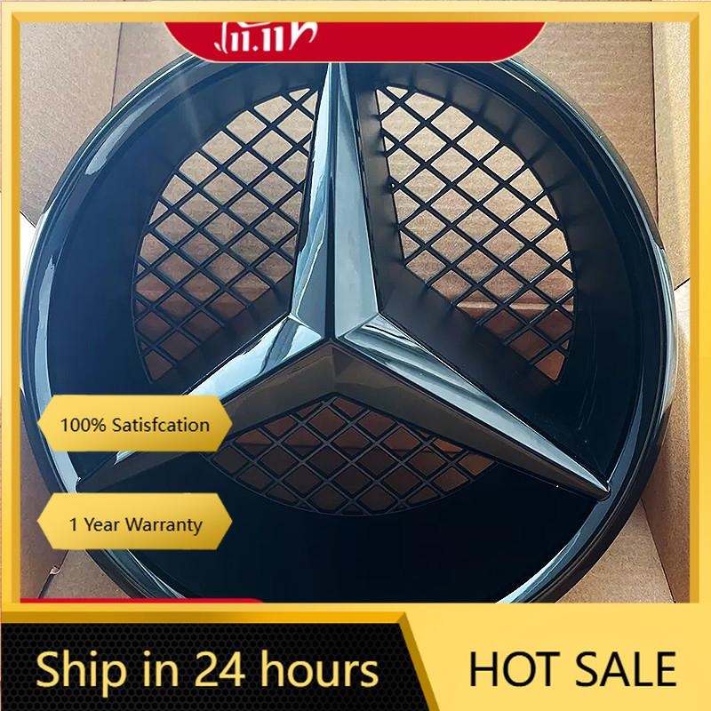 Für Mercedes Benz Auto Front Kühlergrill Stern Emblem Logo Schwarzer Rand und Silberner Rand Dekoration für Mercedes Benz W204 2006-2012