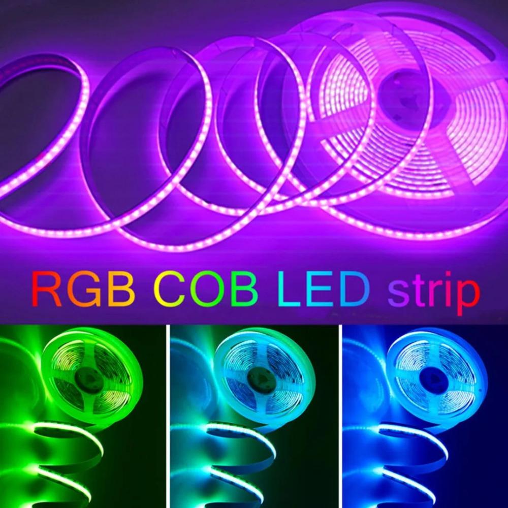 

DC12V/24V RA95 Гибкая COB светодиодная лента высокой плотности 8мм/10мм RGB светодиодная лента 576 светодиодов/м для освещения и декора гостиной 24V 0.5M