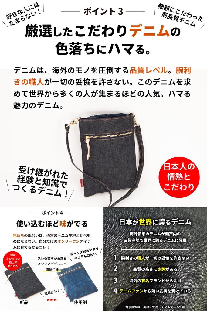 Smartphone Smartphone Okayama Smartphone Indigoblau [Netzwerk erforderlich] Beutel, Pochette, Denim, Schulter, Damen, Umhängetasche,