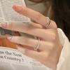 2 Pcs  Silve Gorgeous Shiny Zircon Stone Ring For Women Engagement Wedding Luxury High Quality Couple Rings  Copper
