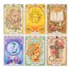 Romantic Lenormand Oracle Cards 37Pcs Deck English Vision Art Nouveau Floral Motifs for Party Board Playing Games