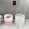 New Round Stripe Candle Jar Silicone Mold DIY Handmade Storage Box Pen Holder Plaster Cement Vase Crafts Casting Mold Home Decor
