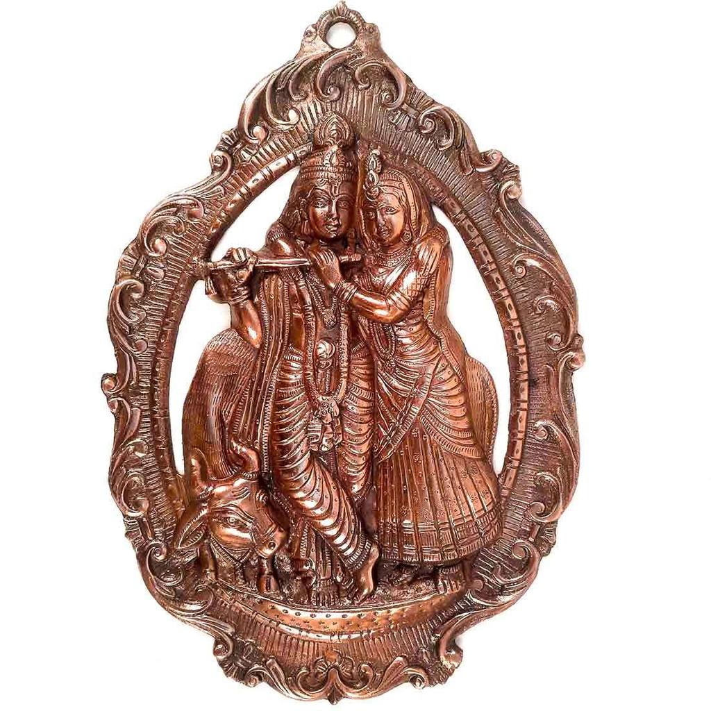 Radha Krishna Wall Hanging Idol - for Gift, Home, Living Room, Office, Puja Room Decoration