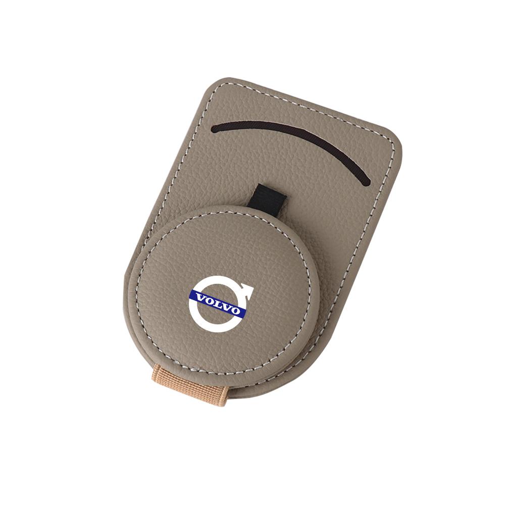 Car Sunglasses Holder Sun Visor Glasses Clip PU Leather Eyeglasses Clip Car Accessories For Volvo XC90 V90 S80 S70 T5 V50 D5 D2
