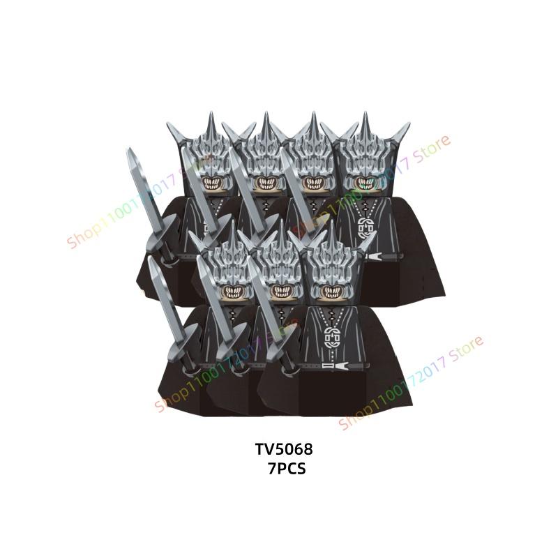 

7PCS Anime Movie TV6401 TV6402 Series Action Figures Blocks Toy Orcs Medieval Wars Soldiers Building Bricks Model Toys Gift
