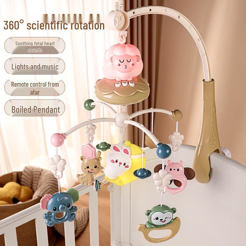 Newborn Crib Mobile: Rotating Music Rattle Toy for Babies 0-3 Months, Suitable for Crib or Stroller