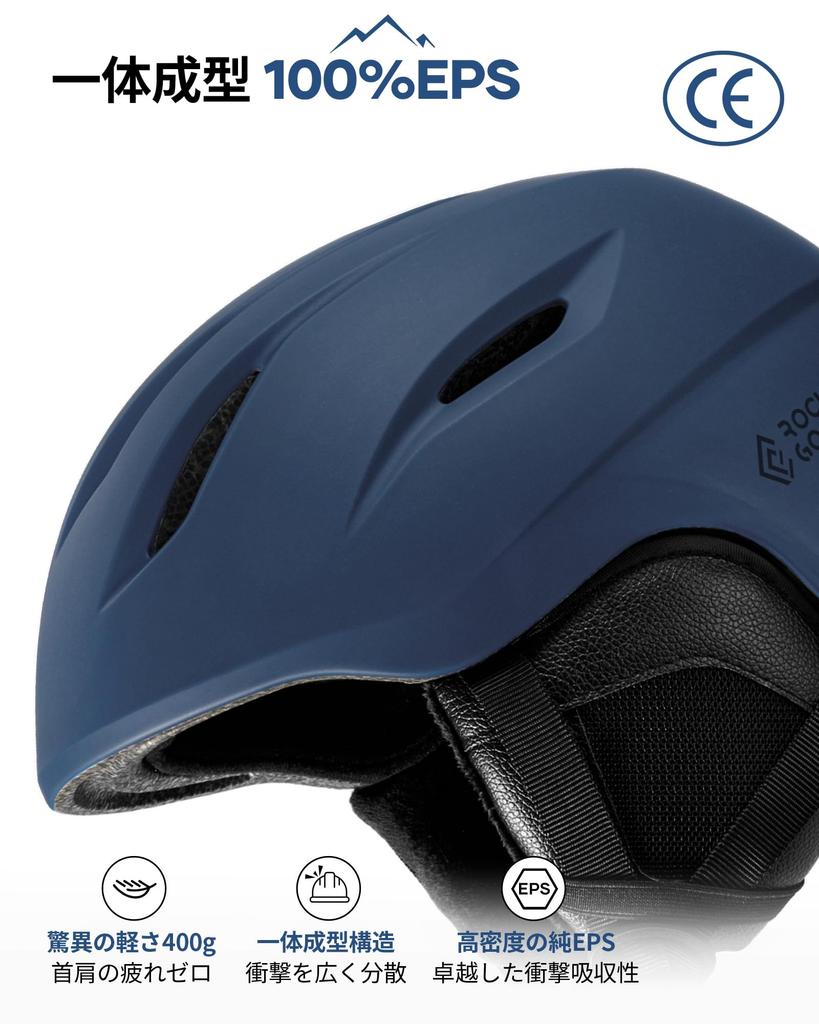 CE Marked Ski Snowboard Asian and Includes 2 Glasses Size L Navy Blue Ultra-Lightweight Helmet, Helmet, Fit, Men's, Kids, Adults, Parents,