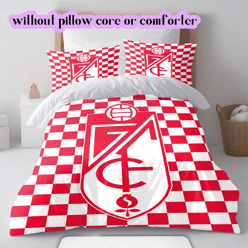 Granada CF football Pattern Bedding,Quilt Set Quilt Cover Pillowcase Home Birthday Gift (1*duvet cover+2*pillowcase,without core)