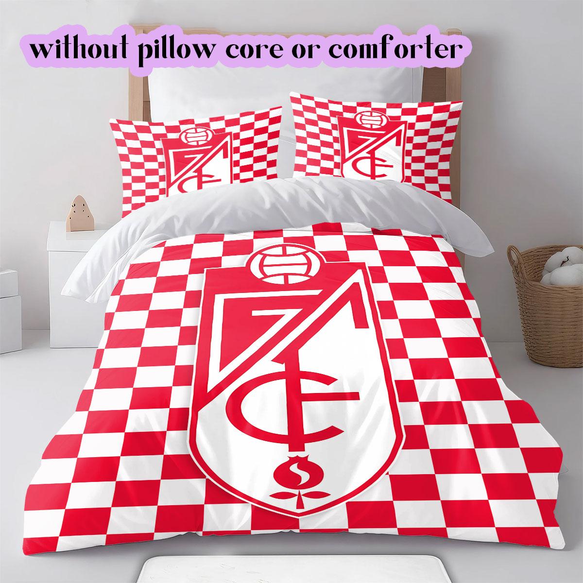 

Granada CF football Pattern Bedding,Quilt Set Quilt Cover Pillowcase Home Birthday Gift (1*duvet cover+2*pillowcase,without core) 135x200cm